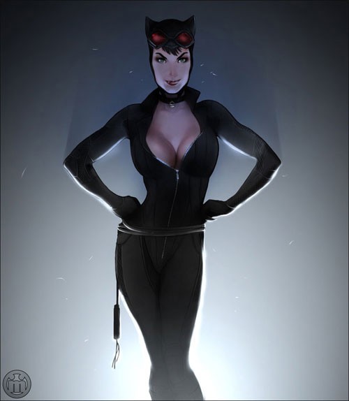 动漫英雄人物：猫女侠(Catwoman)插画