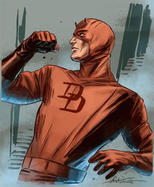 漫画英雄人物插画： 夜魔侠(Daredevil)