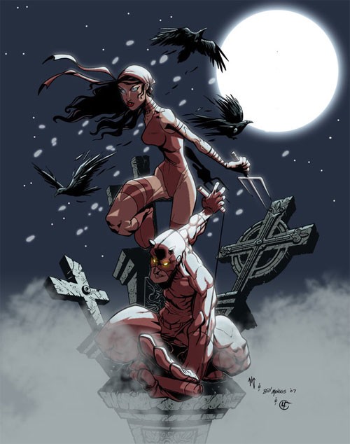 漫画英雄人物插画： 夜魔侠(Daredevil)