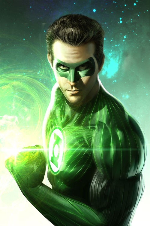 漫画英雄人物插画： 绿灯侠(Green Lantern)