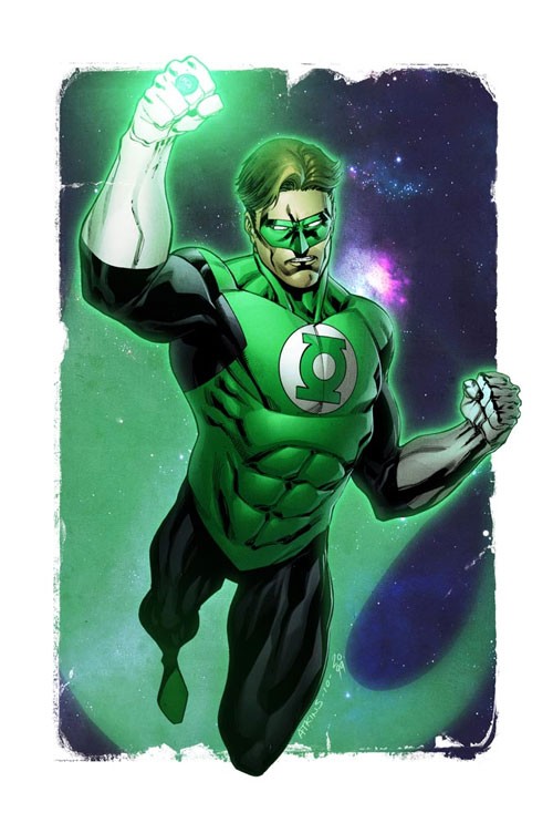 漫画英雄人物插画： 绿灯侠(Green Lantern)