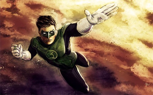 漫画英雄人物插画： 绿灯侠(Green Lantern)