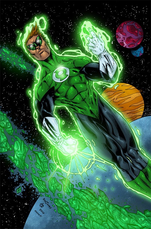 漫画英雄人物插画： 绿灯侠(Green Lantern)