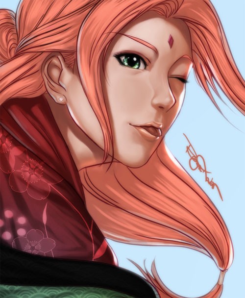 火影忍者NARUTO人物插画：Sakura Haruno