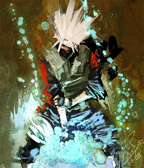 火影忍者NARUTO人物插画：旗木卡卡西(Hatake Kakashi)