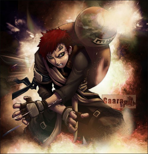 火影忍者NARUTO人物插画：我爱罗(Gaara)