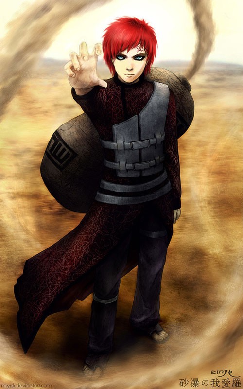 火影忍者NARUTO人物插画：我爱罗(Gaara)