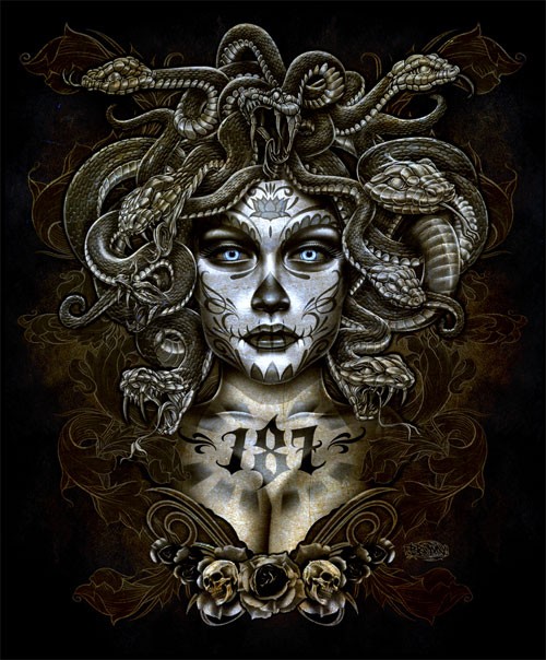 希腊神话人物插画：魔女美杜沙（Medusa）