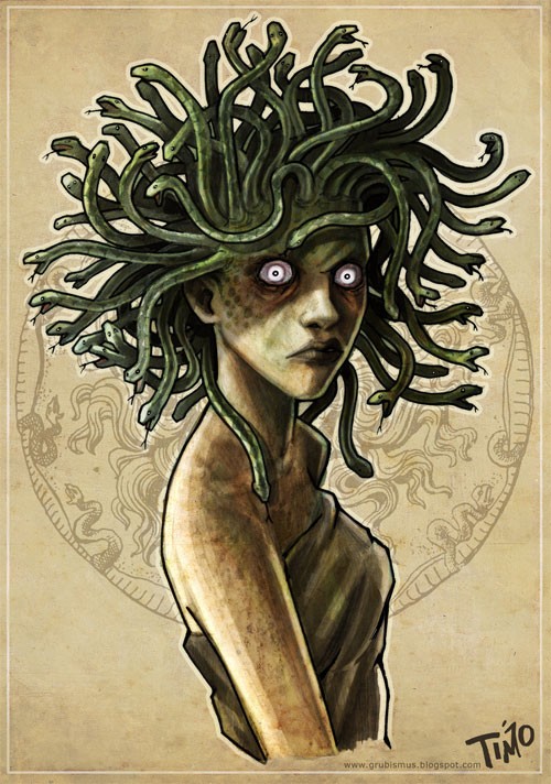 希腊神话人物插画：魔女美杜沙（Medusa）