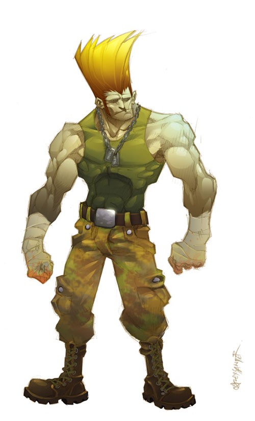 街霸游戏人物插画：GUILE(古烈)