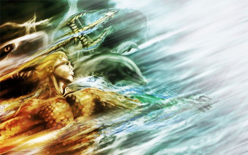 动漫英雄人物：潜水侠(Aquaman)插画