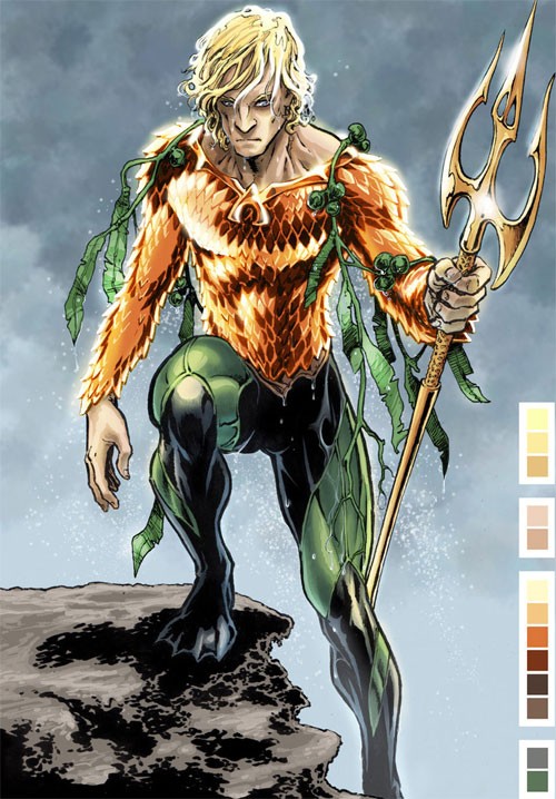 动漫英雄人物：潜水侠(Aquaman)插画