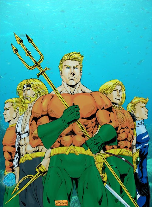 动漫英雄人物：潜水侠(Aquaman)插画