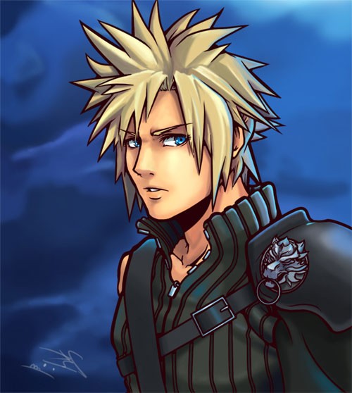 最终幻想游戏人物插画：Cloud Strife