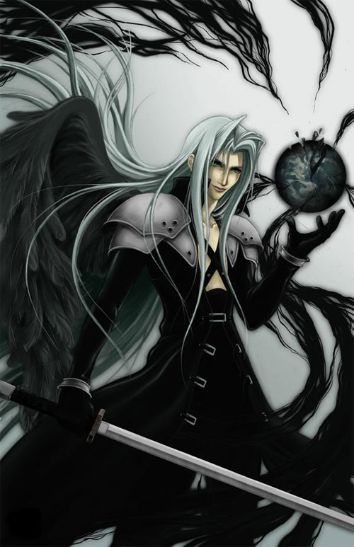 最终幻想7角色插画：萨菲罗斯（Sephiroth）