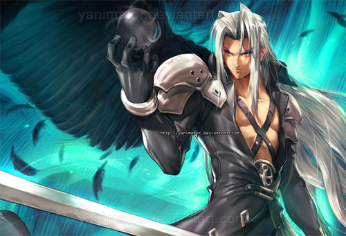 最终幻想7角色插画：萨菲罗斯（Sephiroth）