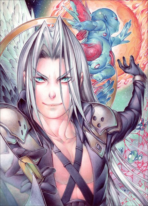 最终幻想7角色插画：萨菲罗斯（Sephiroth）