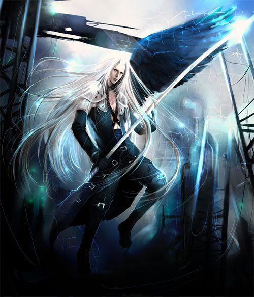 最终幻想7角色插画：萨菲罗斯（Sephiroth）