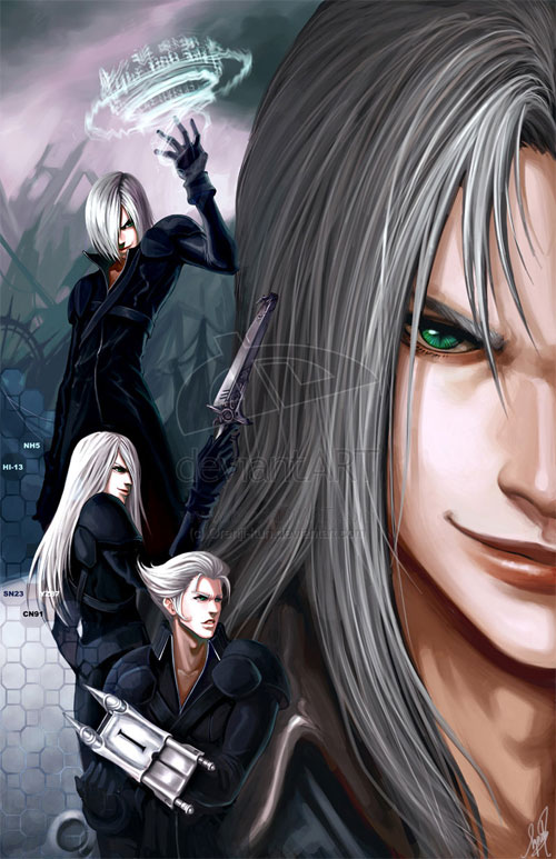 最终幻想7角色插画：萨菲罗斯（Sephiroth）