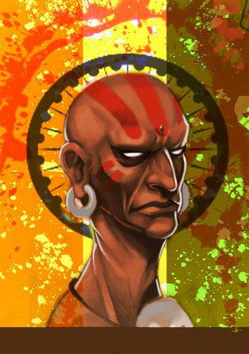 街霸游戏人物插画：Dhalsim(达尔西姆)