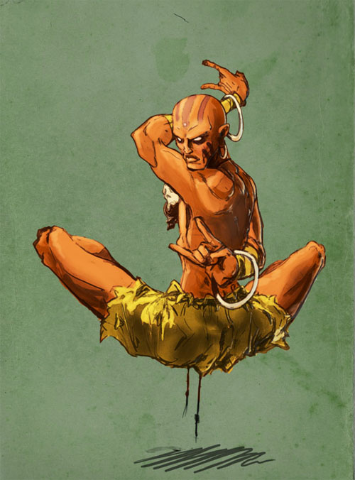 街霸游戏人物插画：Dhalsim(达尔西姆)