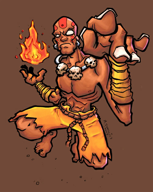 街霸游戏人物插画：Dhalsim(达尔西姆)