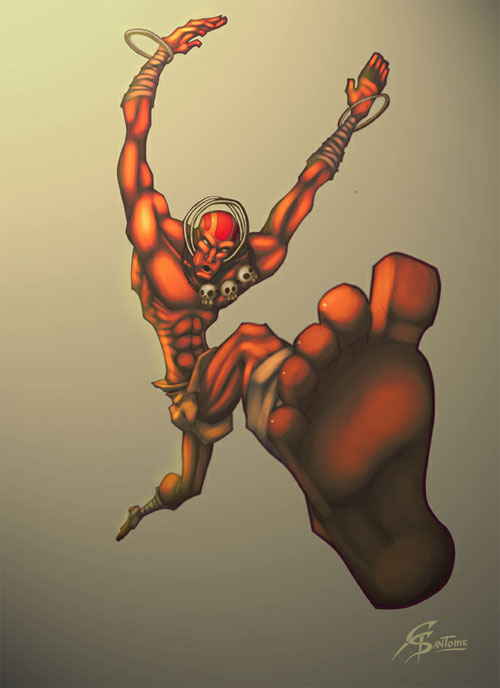 街霸游戏人物插画：Dhalsim(达尔西姆)