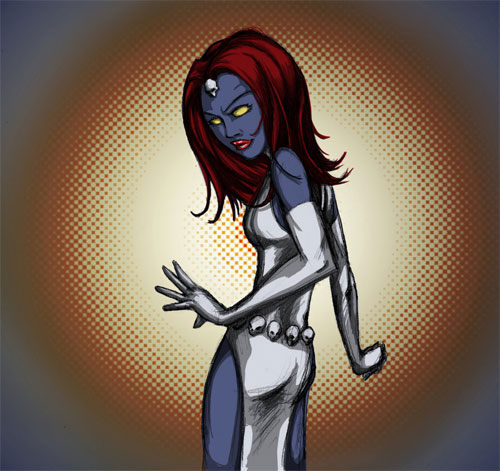 X战警人物插画: 魔形女（Mystique）
