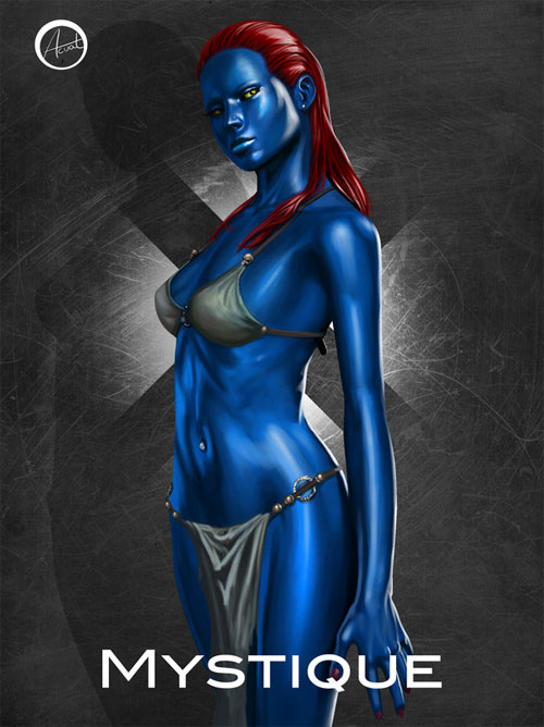 X战警人物插画: 魔形女（Mystique）