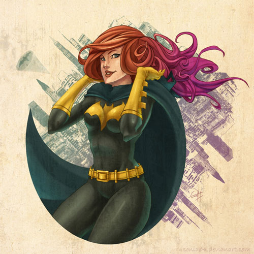 动漫英雄人物：蝙蝠女(Batgirl)插画欣赏