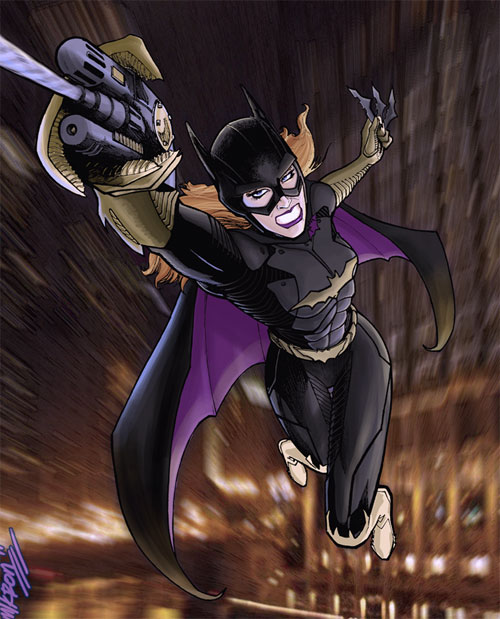 动漫英雄人物：蝙蝠女(Batgirl)插画欣赏