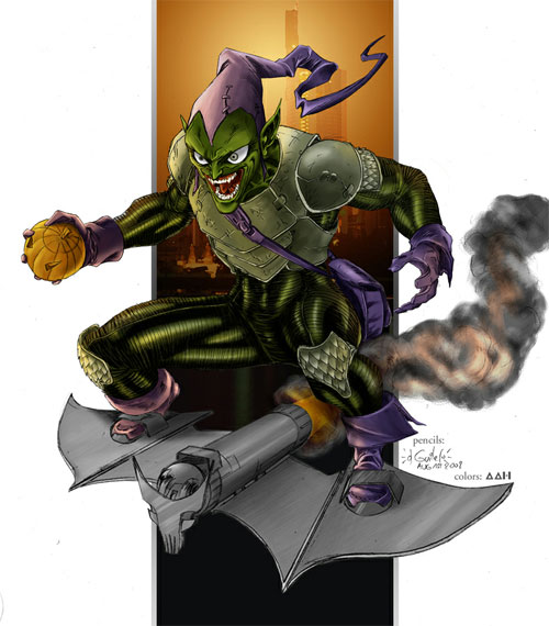 动漫人物插画：绿魔人(Green Goblin)