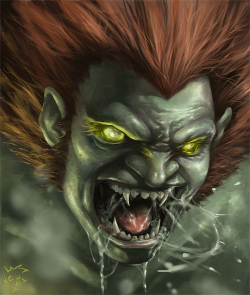 街霸游戏人物插画：Blanka