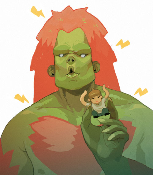 街霸游戏人物插画：Blanka