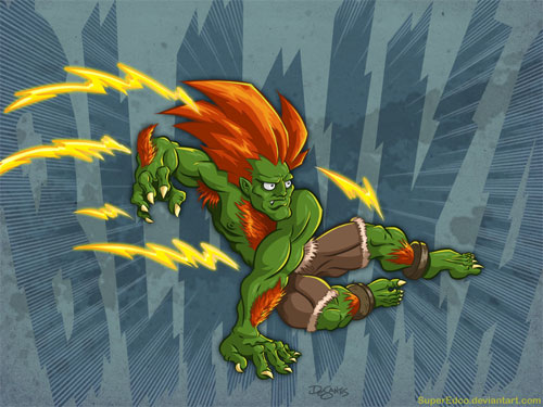 街霸游戏人物插画：Blanka