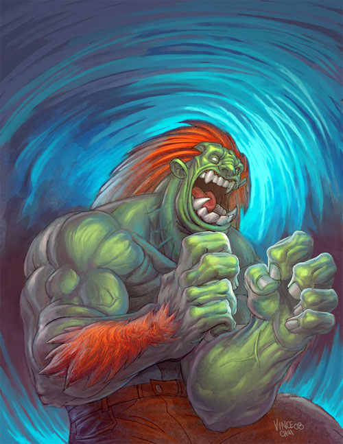 街霸游戏人物插画：Blanka