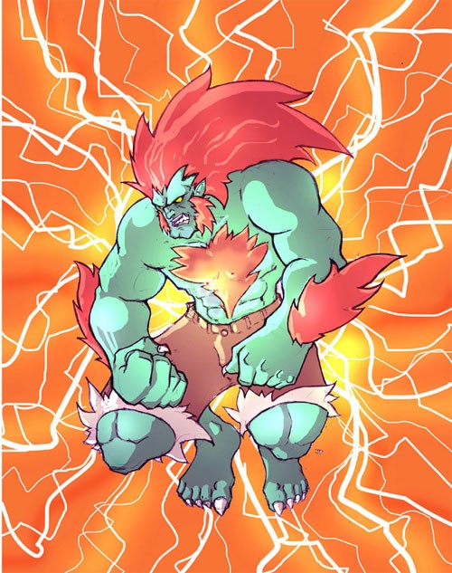 街霸游戏人物插画：Blanka