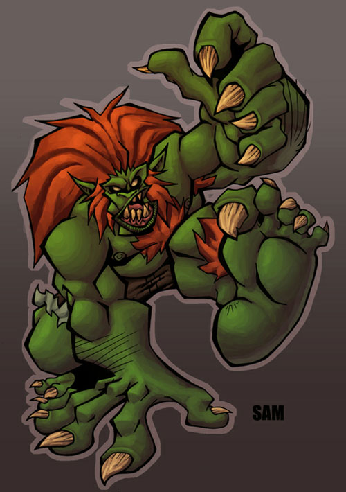 街霸游戏人物插画：Blanka