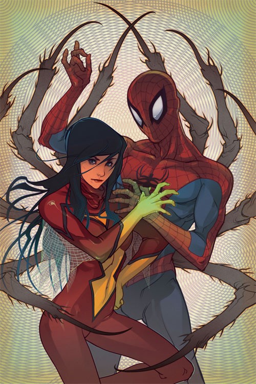 英雄漫画人物插画：蜘蛛女(SPIDER-WOMAN)