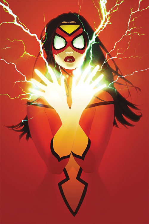 英雄漫画人物插画：蜘蛛女(SPIDER-WOMAN)