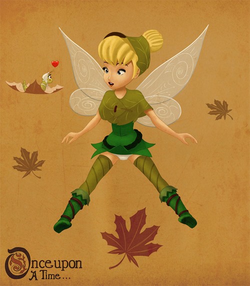 迪斯尼卡通人物插画：奇妙仙子(Tinker Bell)