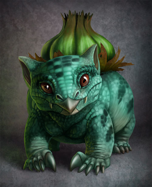 口袋妖怪角色插画: 妙蛙种子(Bulbasaur)