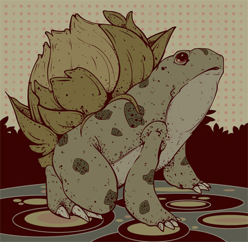 口袋妖怪角色插画: 妙蛙种子(Bulbasaur)