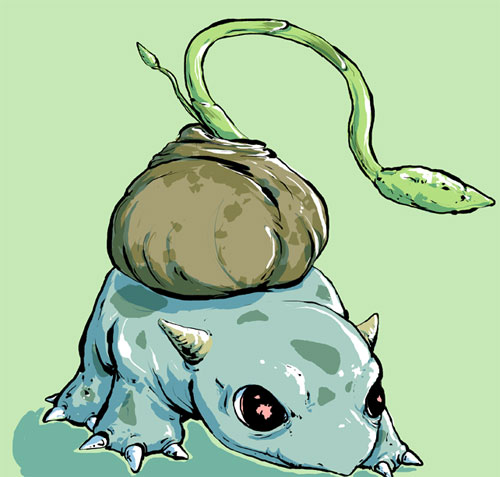 口袋妖怪角色插画: 妙蛙种子(Bulbasaur)