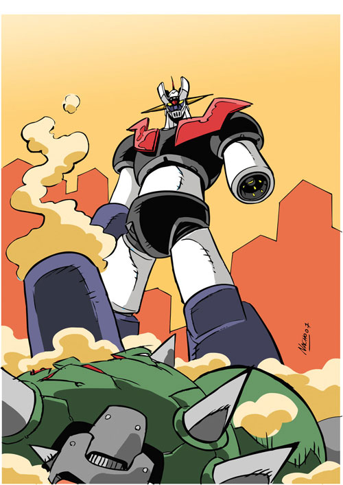 漫画人物插画：铁甲万能侠(Mazinger Z)