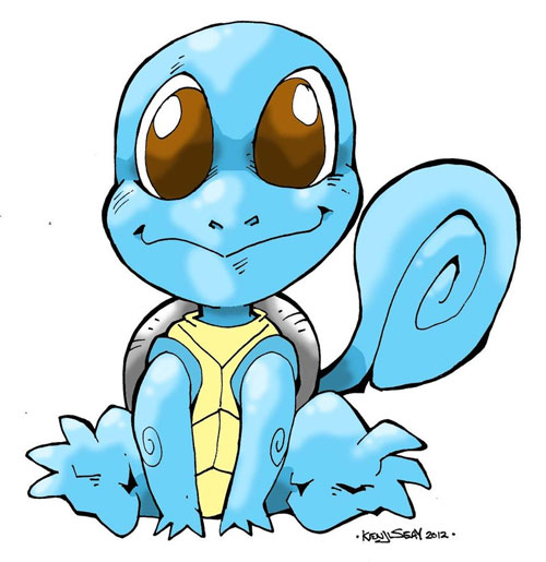 口袋妖怪角色插画: 杰尼龟(Squirtle)