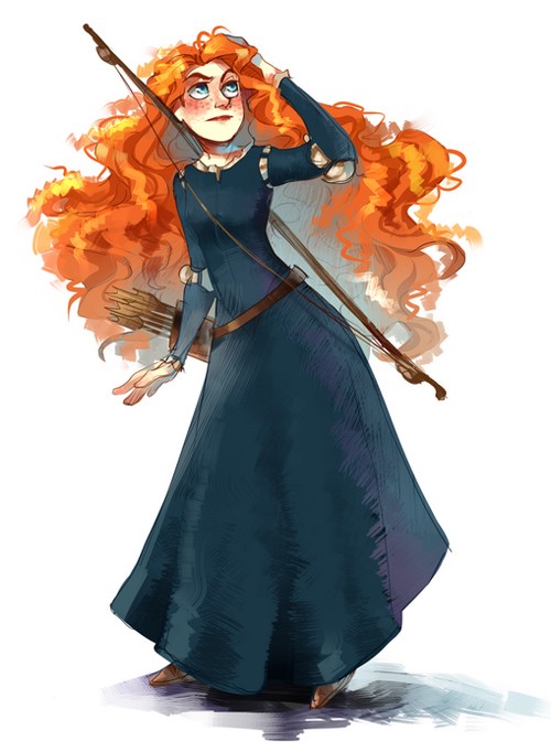 《勇敢传说》角色插画：玛瑞达（Merida）