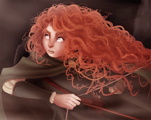 《勇敢传说》角色插画：玛瑞达（Merida）