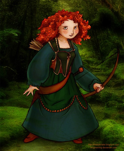 《勇敢传说》角色插画：玛瑞达（Merida）