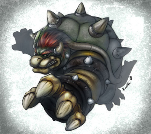 《超级玛丽》游戏角色插画：Bowser Koopa(库巴)